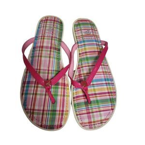 Sperry Women's Vintage Pink Plaid Sandals Size 7.5 Excellent Condition
